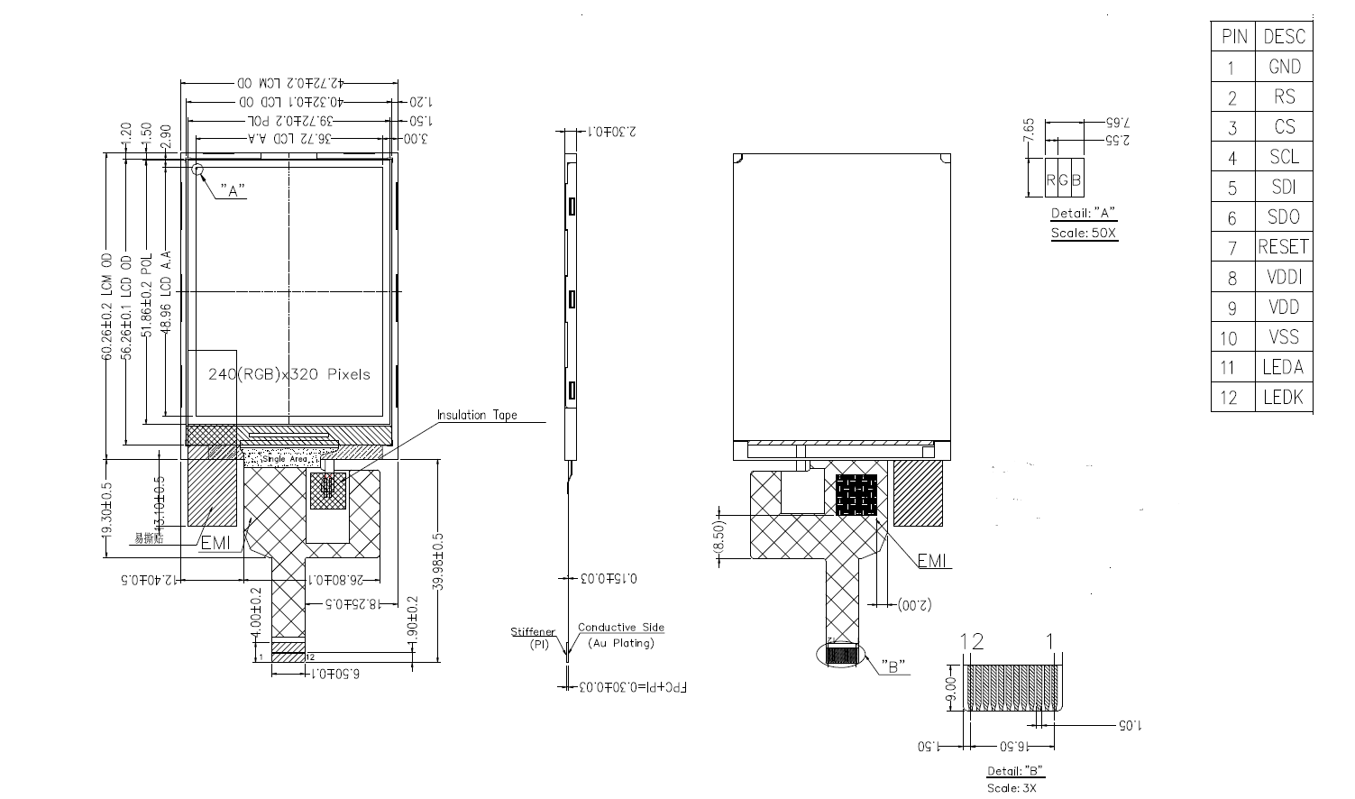 2.4 inch TFT display module