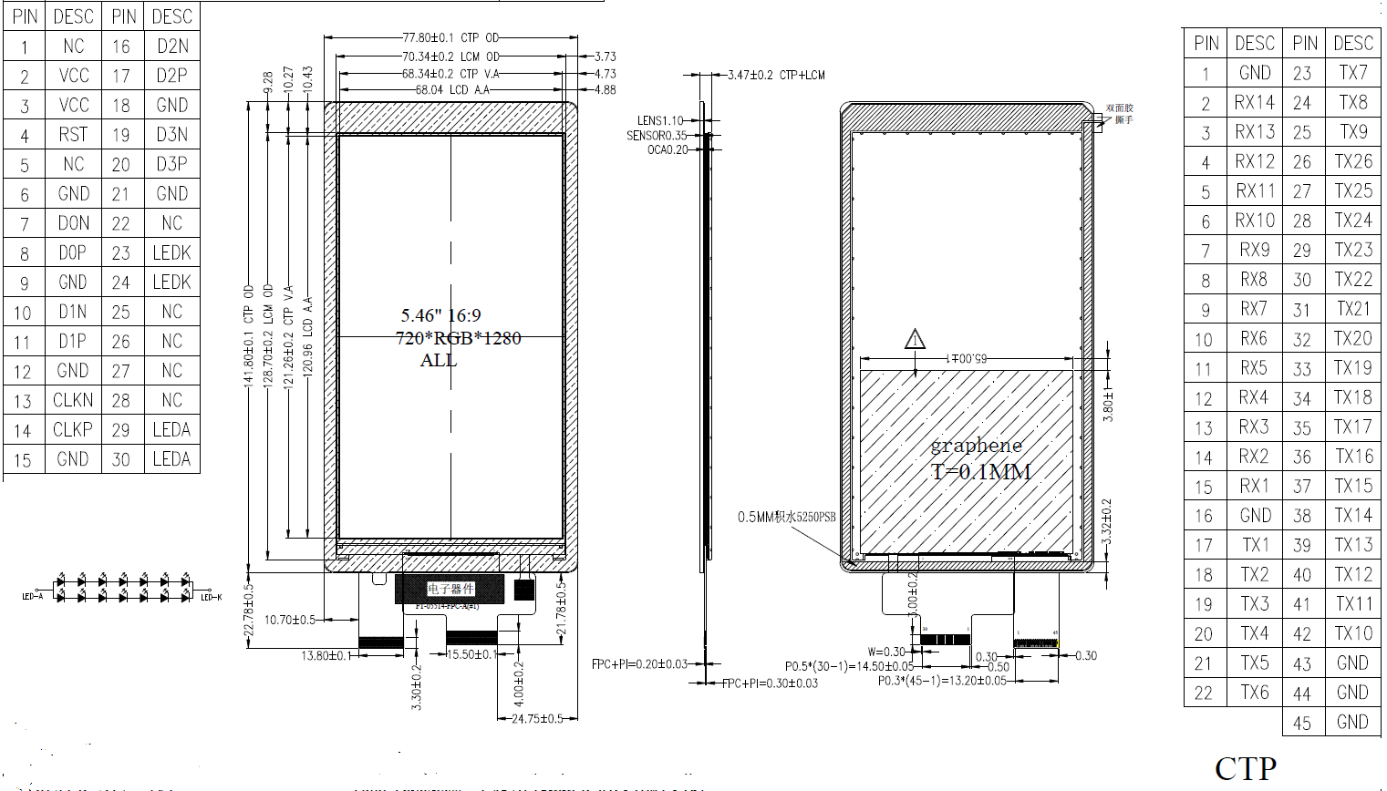 5.5 inch touch display